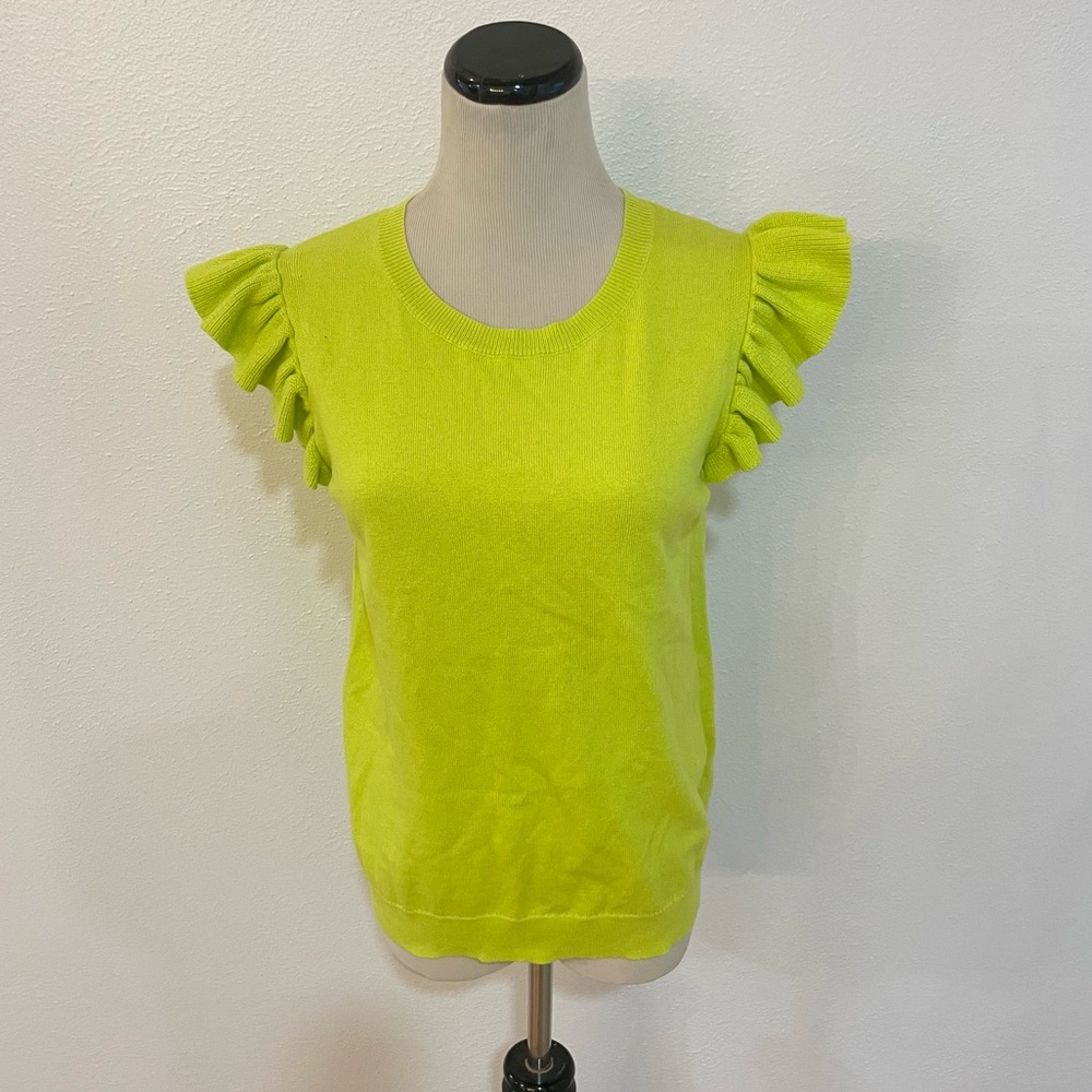 J. Society Lime Green 100% Cotton Knit Sleeveless Top